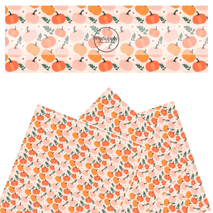 Pretty Pink Pumpkins Faux Leather