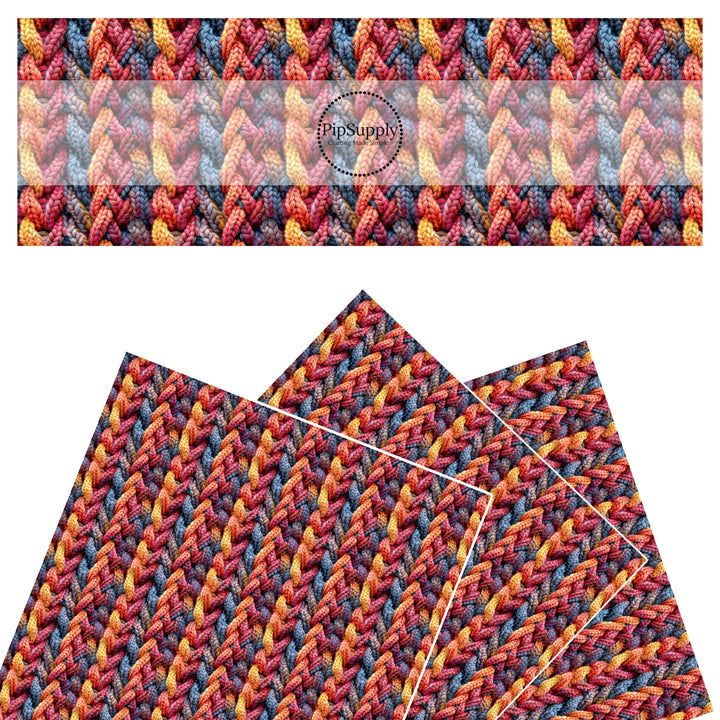 Colors of Autumn Cozy Knit Faux Leather