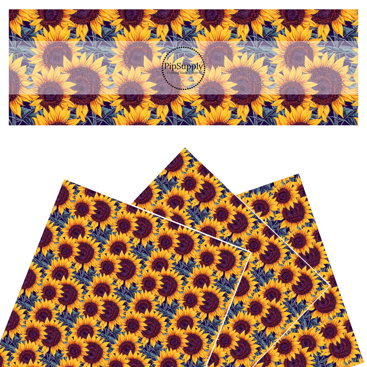 Bold Sunflowers Faux Leather