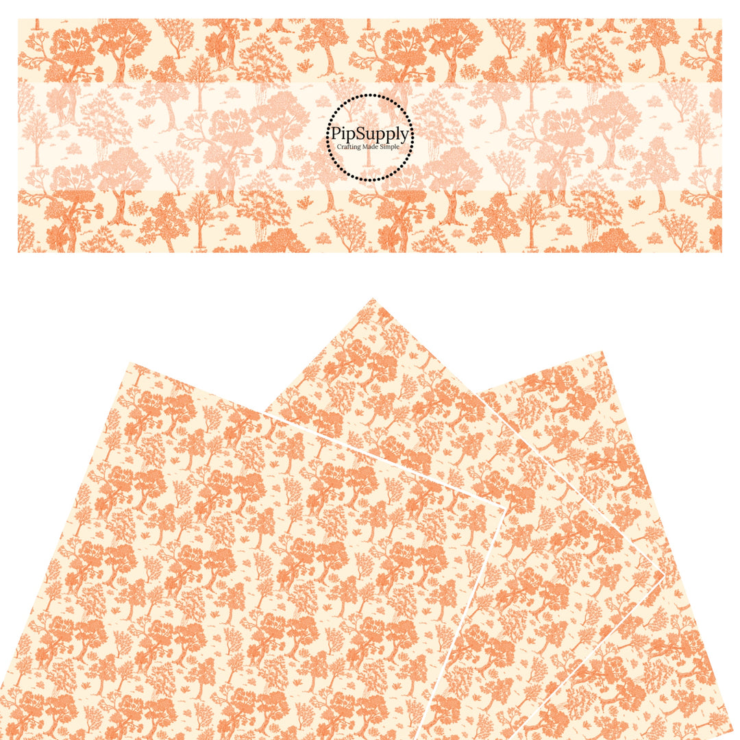 Fall Toned Trees Faux Leather