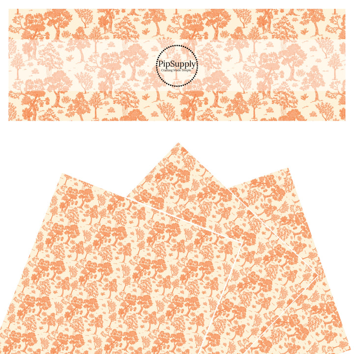 Fall Toned Trees Faux Leather