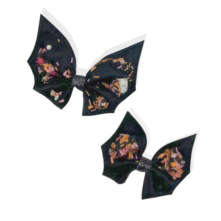 Black Bat Shaker Hair Tied Bow w/ Clip