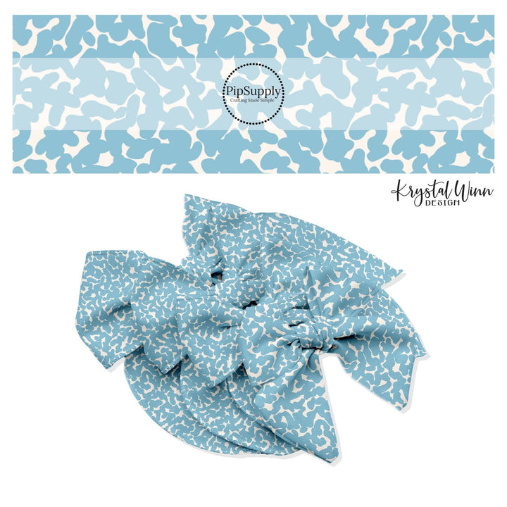 Blue Composition Hair Bow Strips