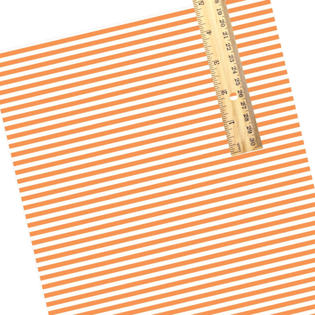 Cream Orange Retro Stripe Faux Leather Sheets