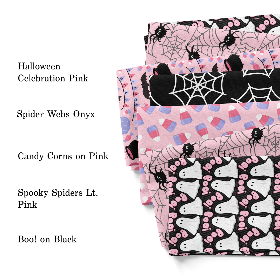 Candy Corn on Pink Fabric By The Yard
