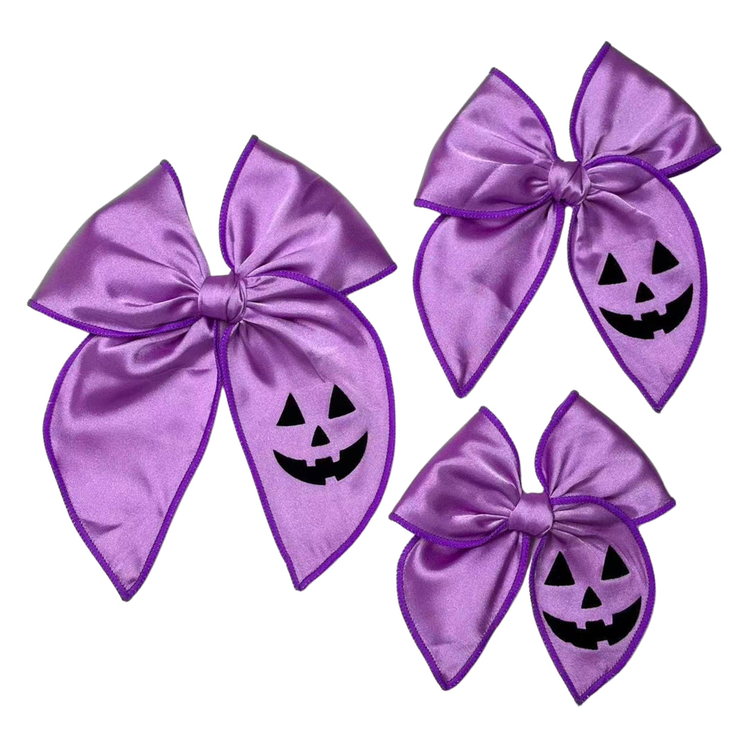 Pumpkin Potion Satin Sailor Hair Tied Bow w/ Clip