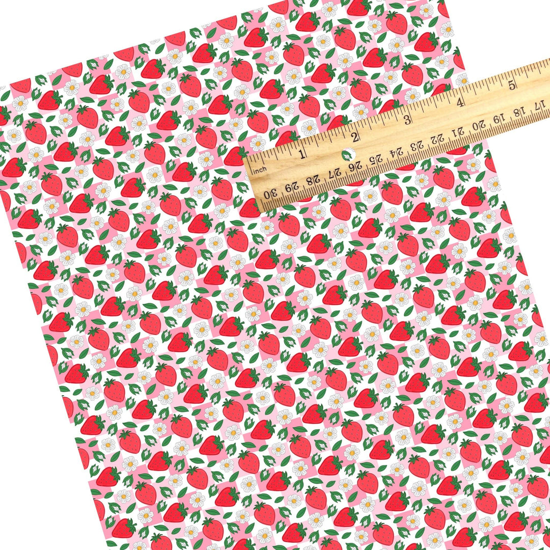 Strawberry Pink Checkered Faux Leather Sheets