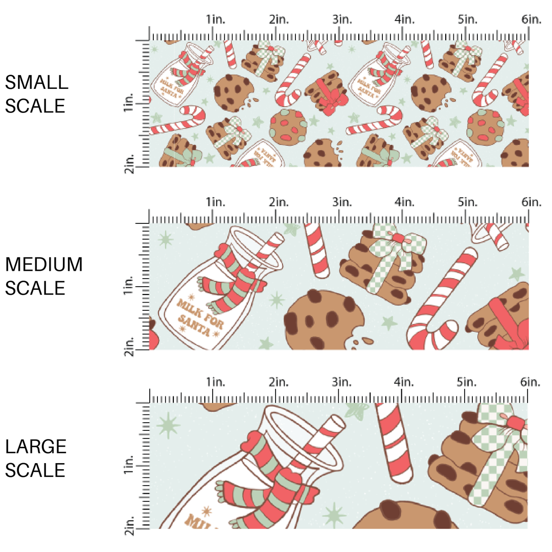 Cookies for Santa Mint Fabric By The Yard