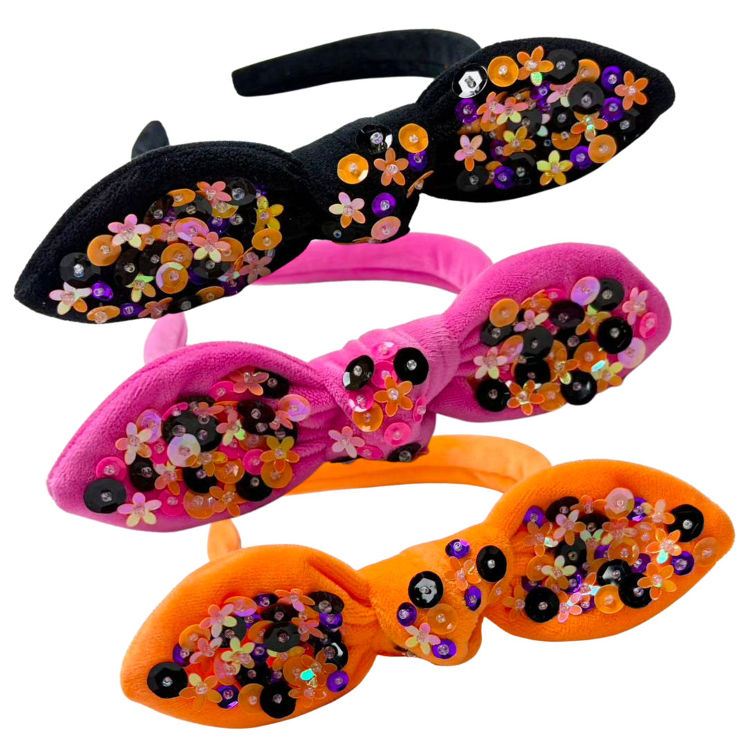 Ghouls & Glitter Sequin Bow Headband