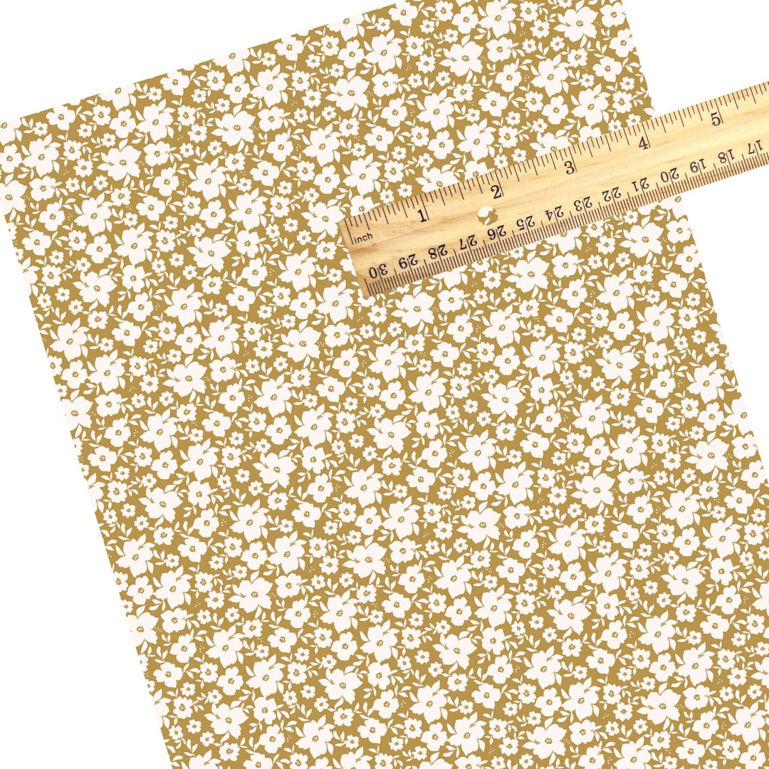 Mums on Olive Faux Leather Sheets