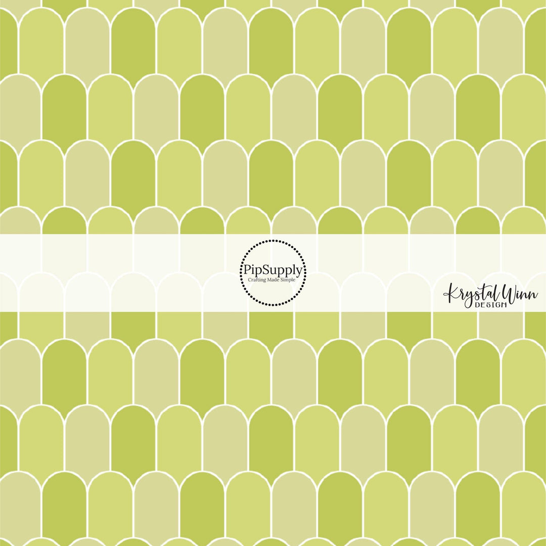 Lime Scallops Hair Bow Strips