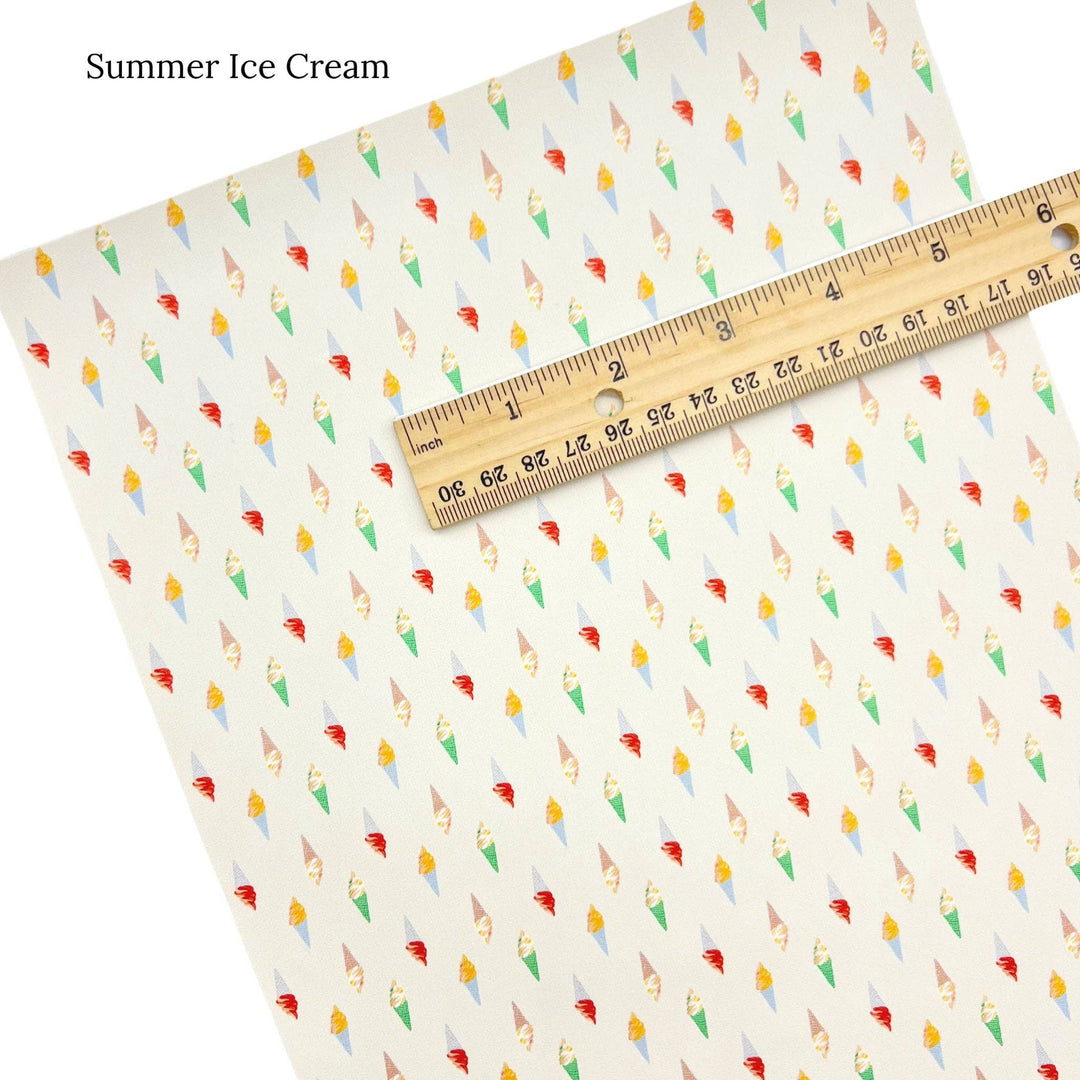 Summer Ice Cream Faux Leather Sheet