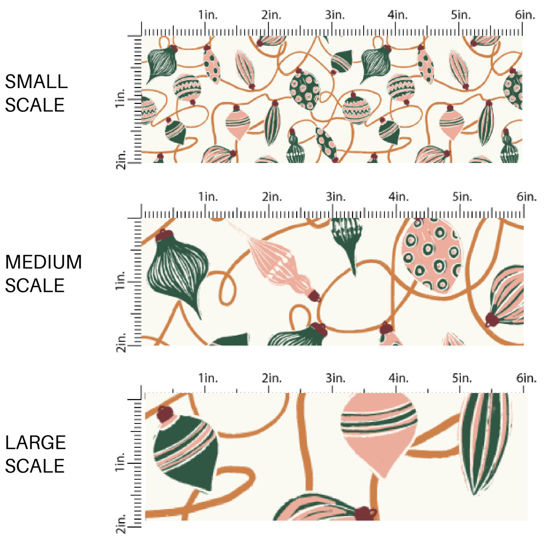 Neutral Ornaments Fabric By The Yard
