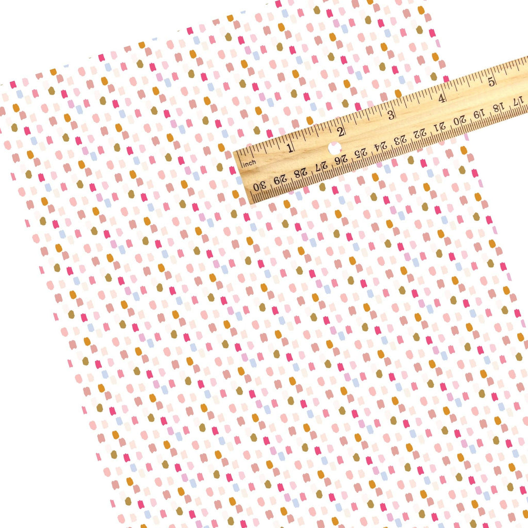 Golden Autumn Sunset Dots Faux Leather Sheets