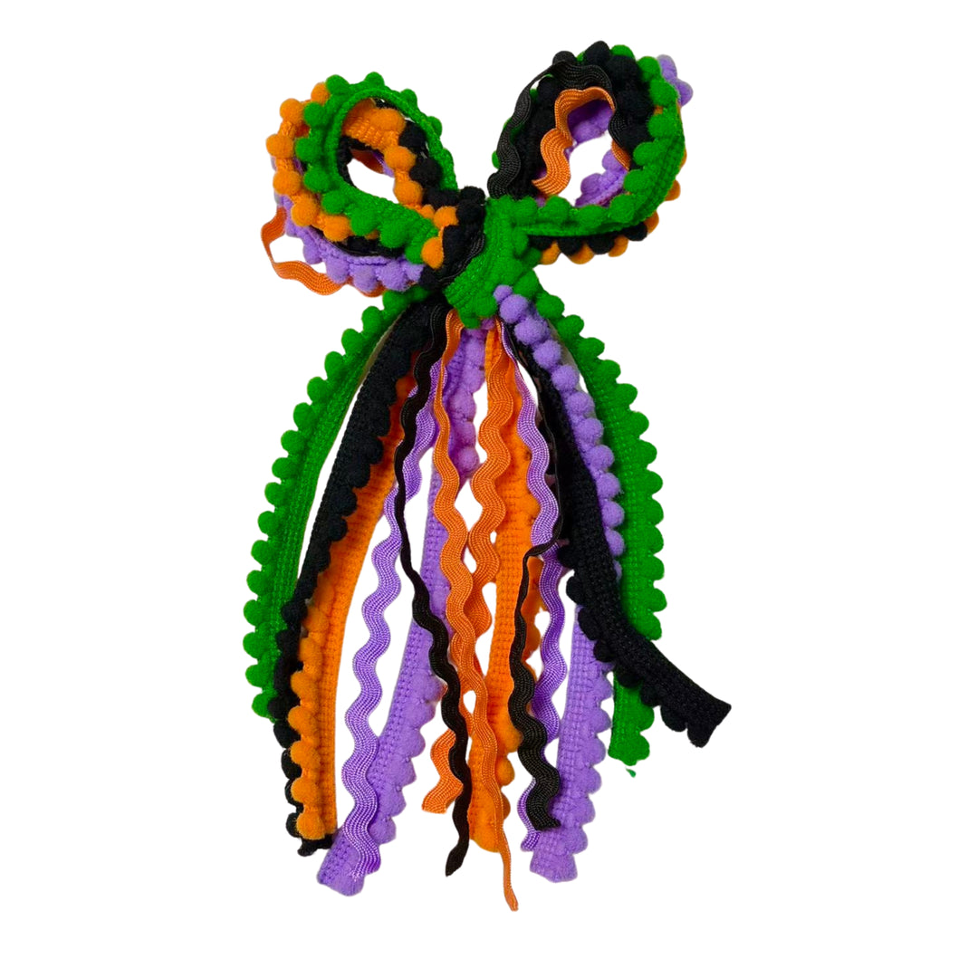 Fright Night Messy Ribbon Hair Tied Bow w/ Clip
