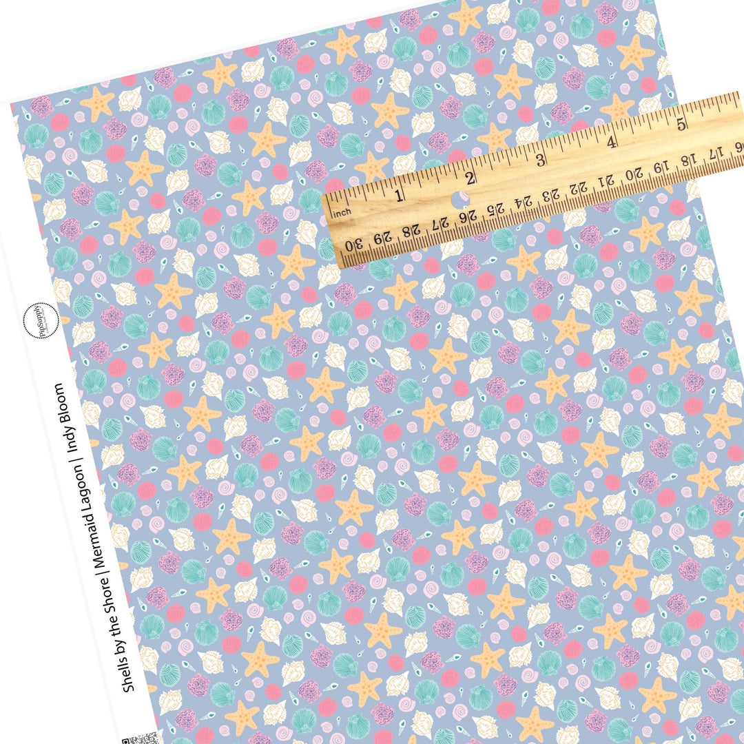Shells by the Shore Faux Leather Sheet