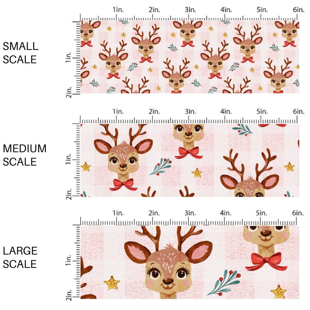 Baby Pink Reindeer Fabric By The Yard