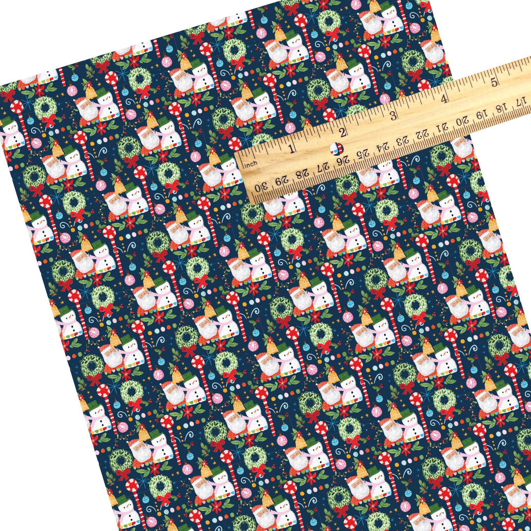 Santa’s Buddy Navy Faux Leather Sheets