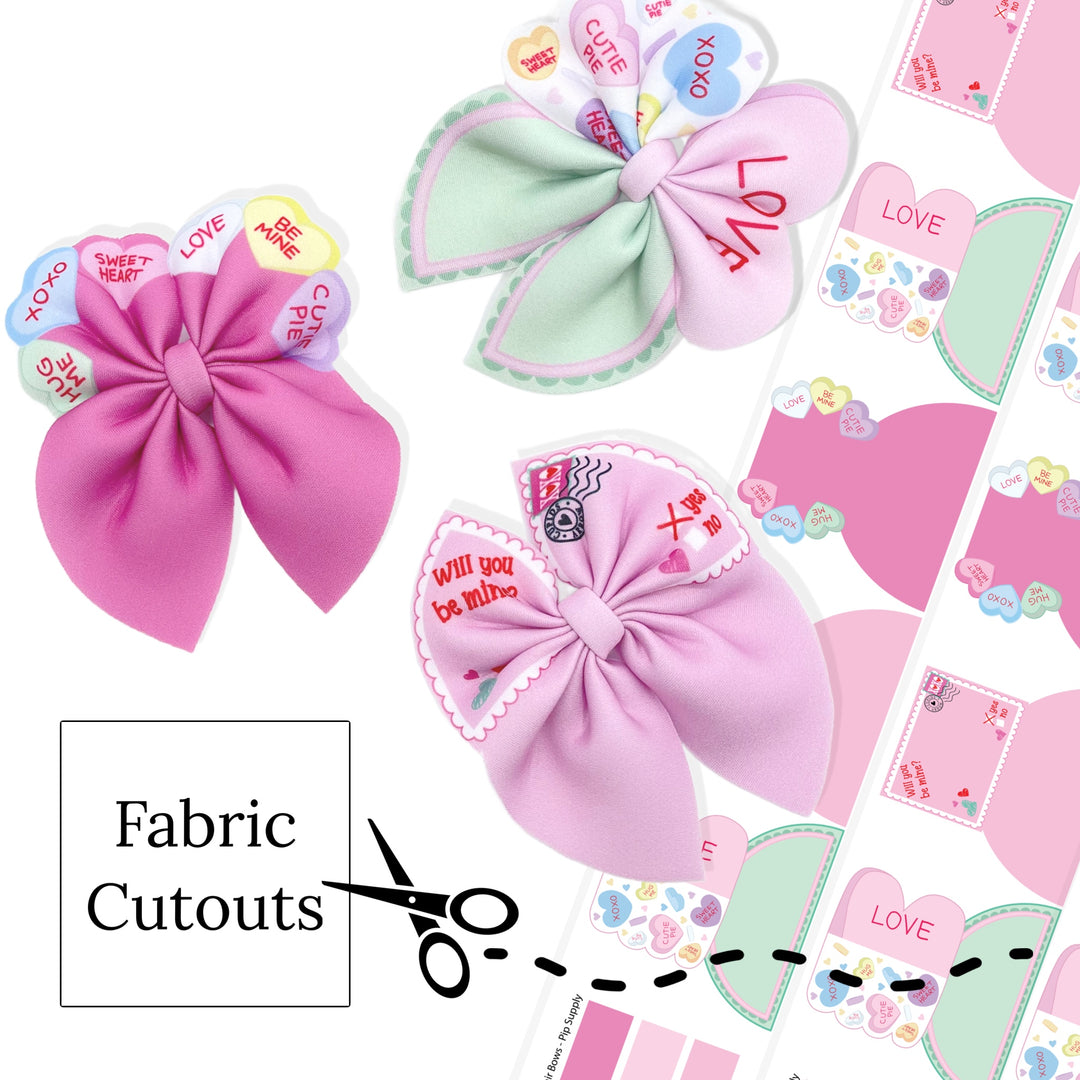 Pastel Valentine Shapes Bubble Neoprene DIY Hair Bows