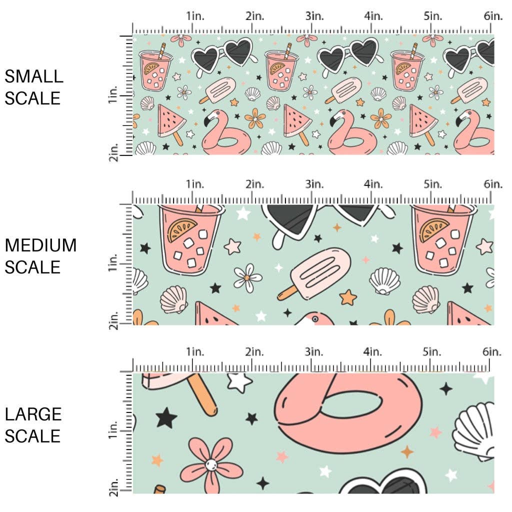Mint Fun in the Sun Fabric By The Yard