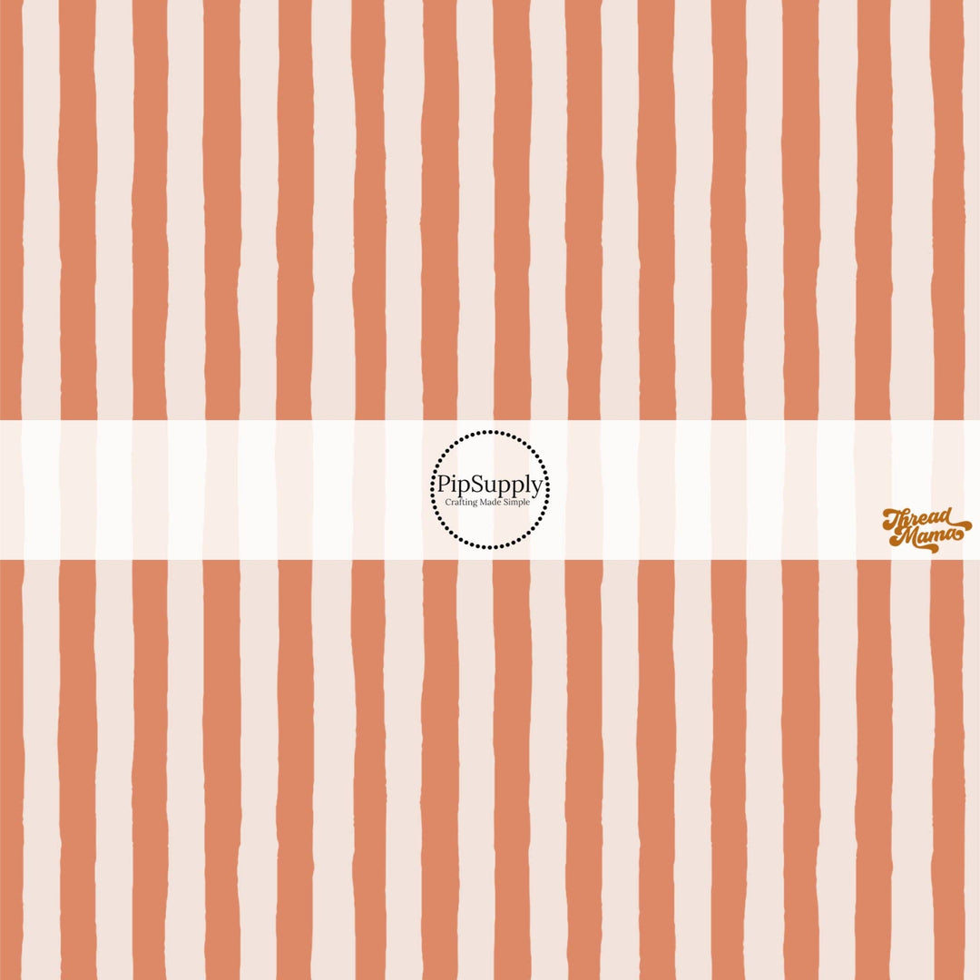Retro Orange Beach Stripes Bow Strips