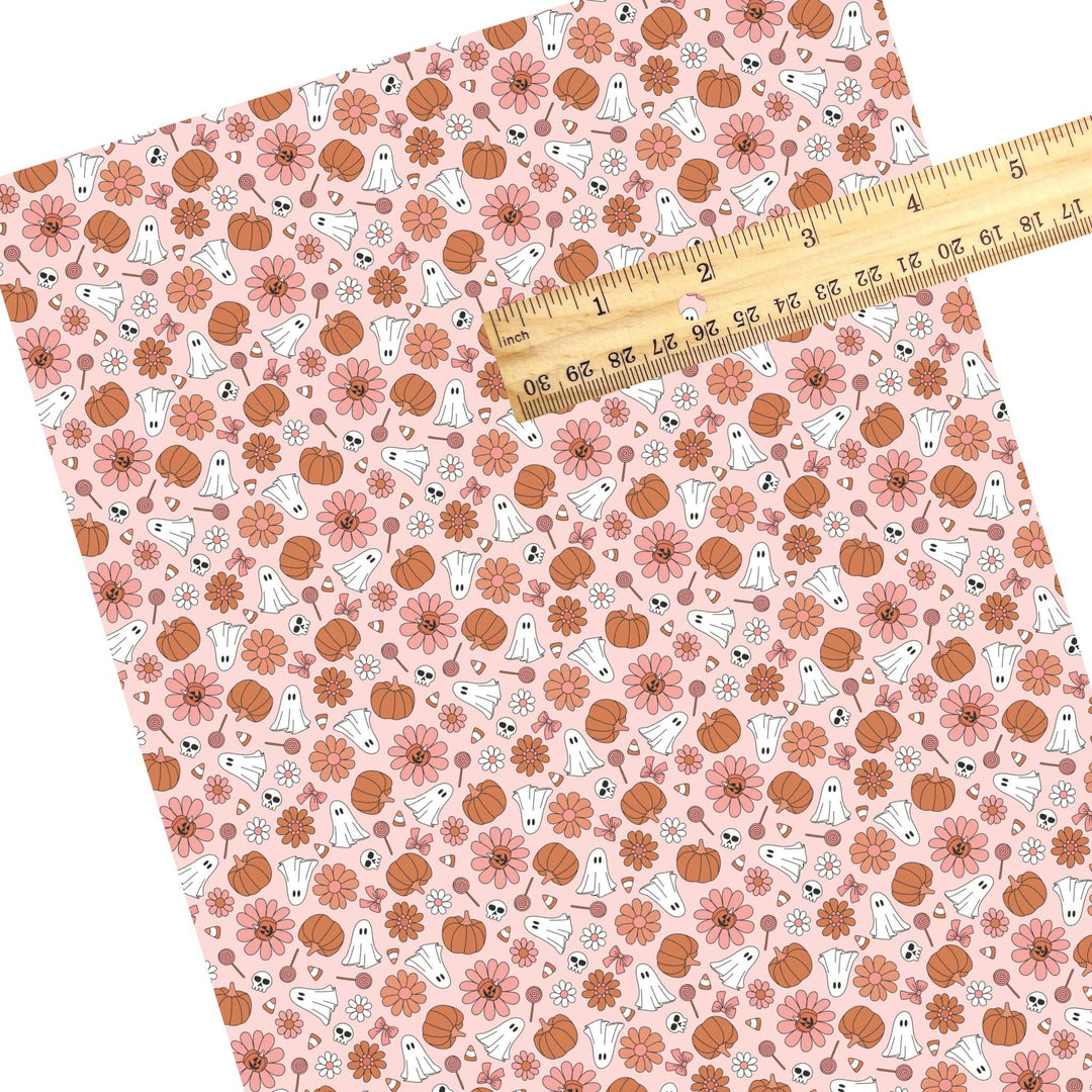 Ghouls Wanna Have Fun Pink Faux Leather Sheets