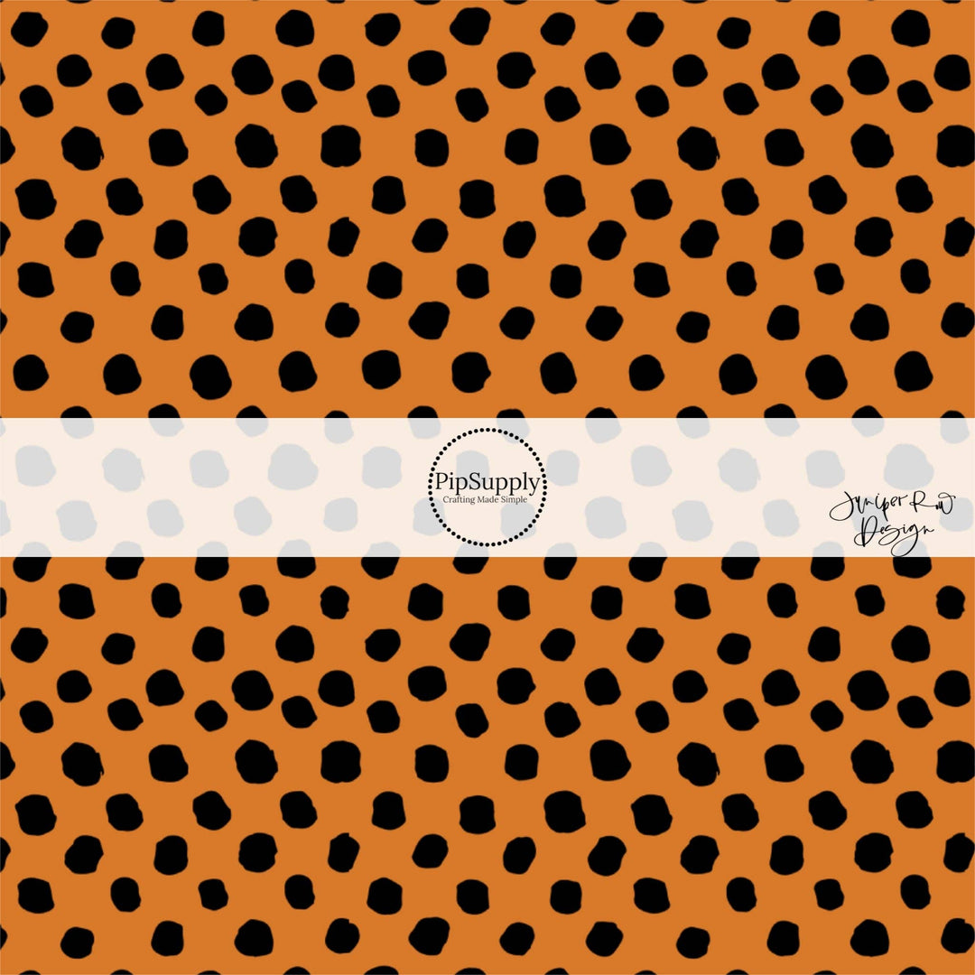 Black and Orange Speckles Hair Bow Strips