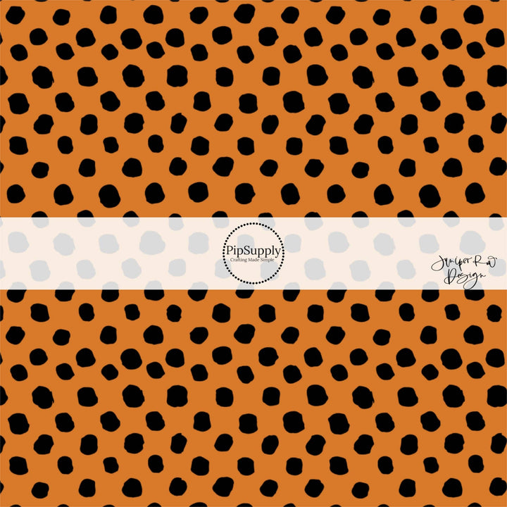 Black and Orange Speckles Hair Bow Strips