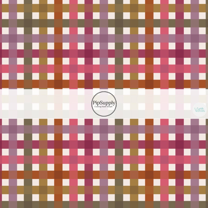 Berry Gingham Fabric By The Yard