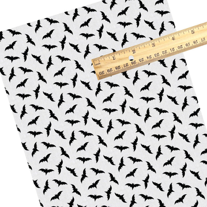 Black Bats on Pale Grey Faux Leather Sheets
