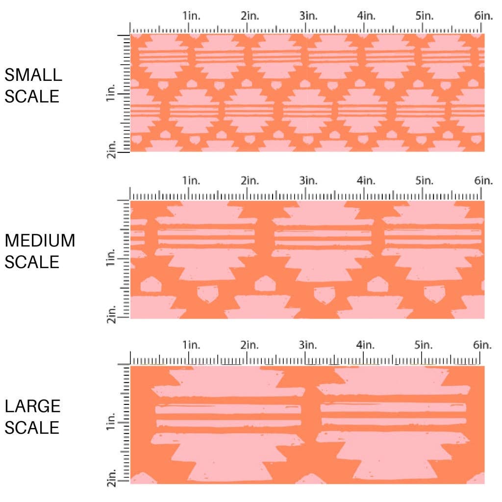 Pink Coral Aztec Fabric By The Yard