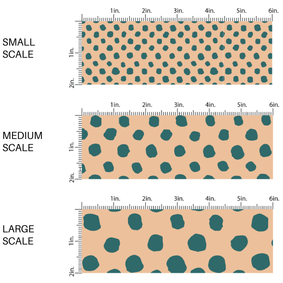 Teal and Beige Speckles Fabric By The Yard