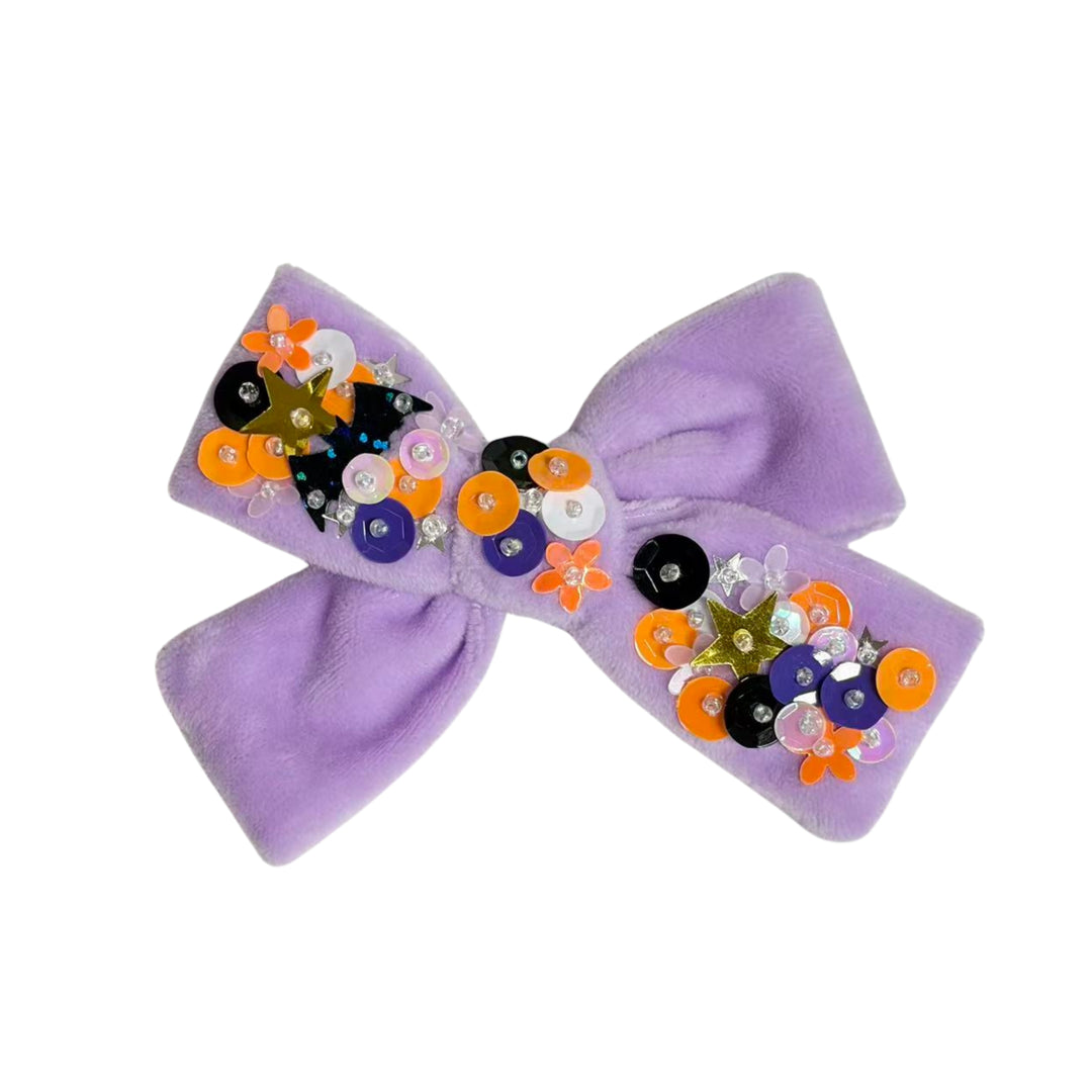 Witching Hour Pinwheel Velvet Bow w/ Clip