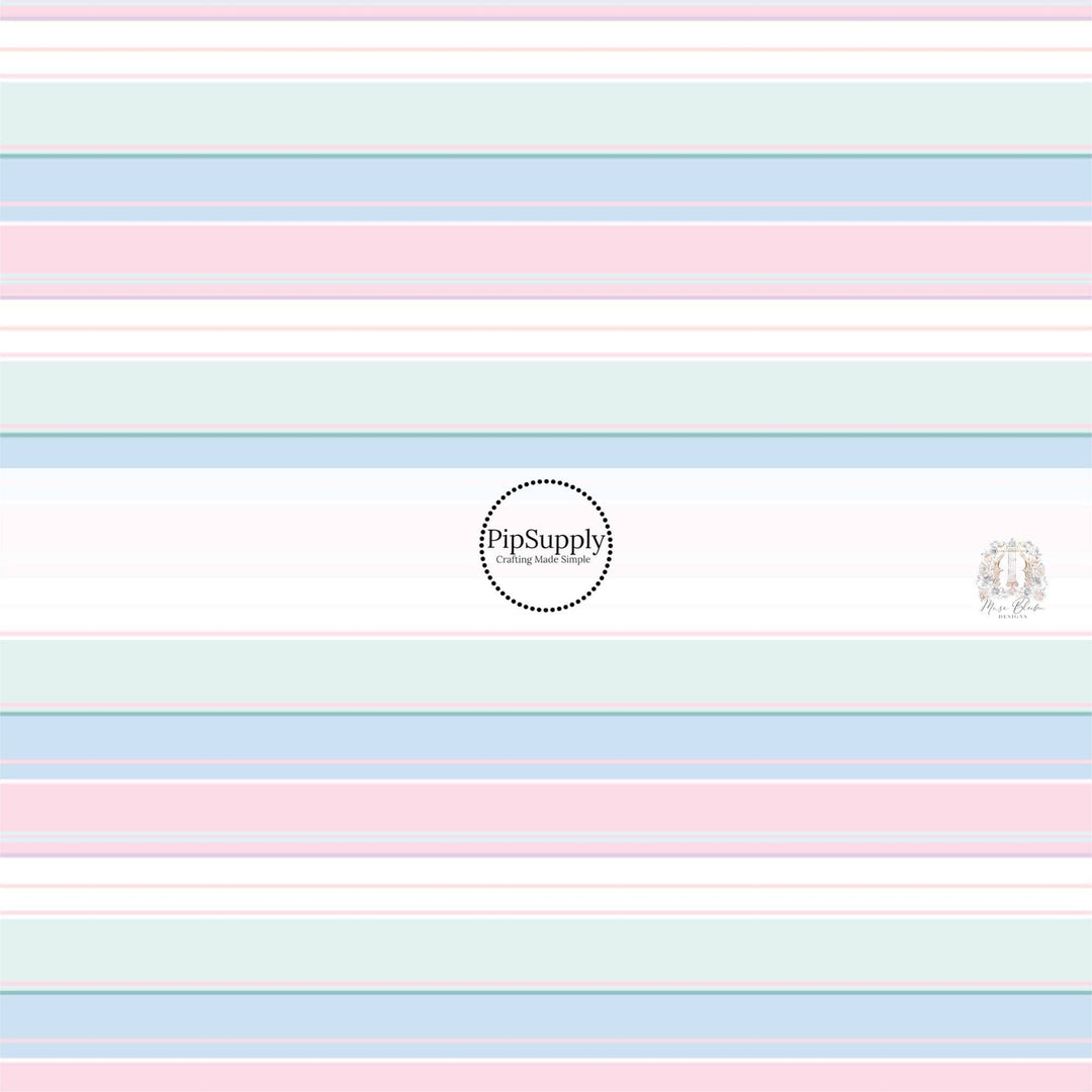 Pastel Seaside Stripes Bow Strips