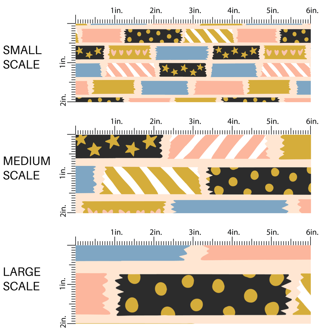 Patterned Washi Tape Fabric By The Yard