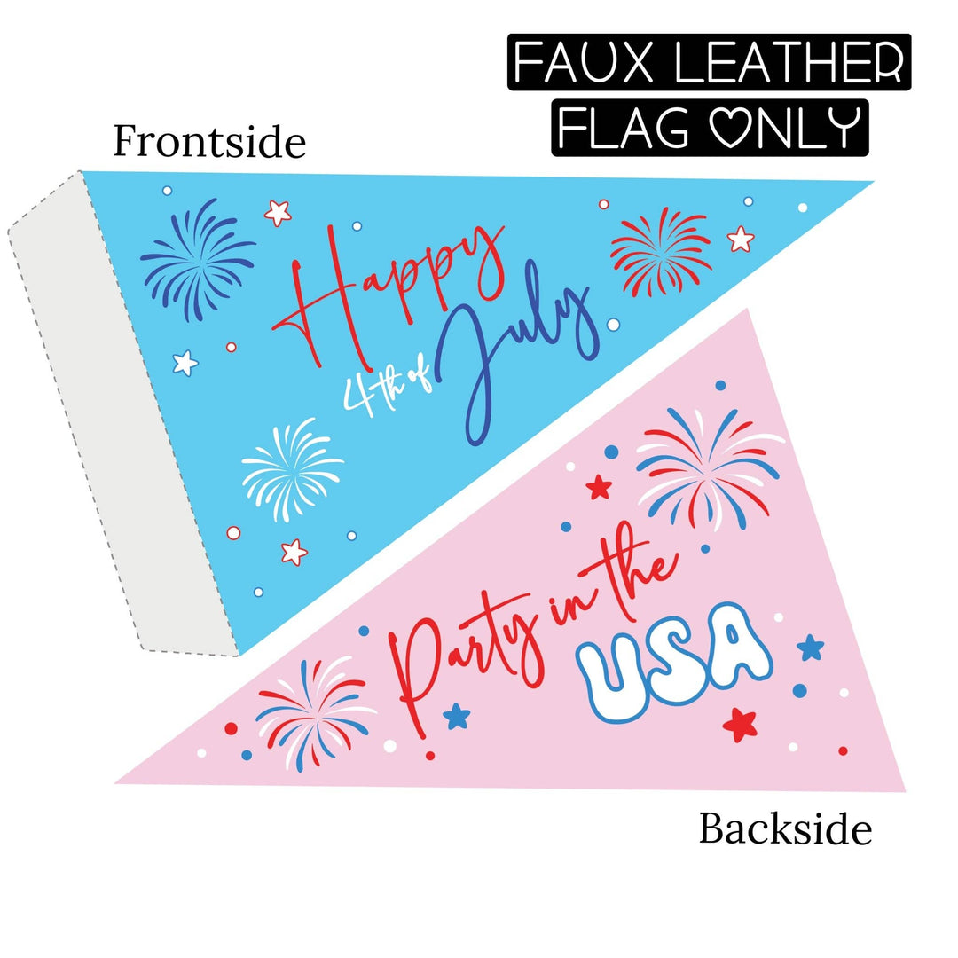 Happy 4th of July Faux Leather DIY Pennant Flags