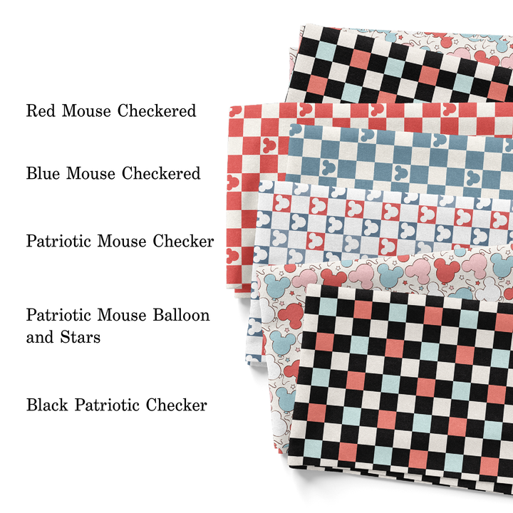 Black Patriotic Checkered Fabric By The Yard