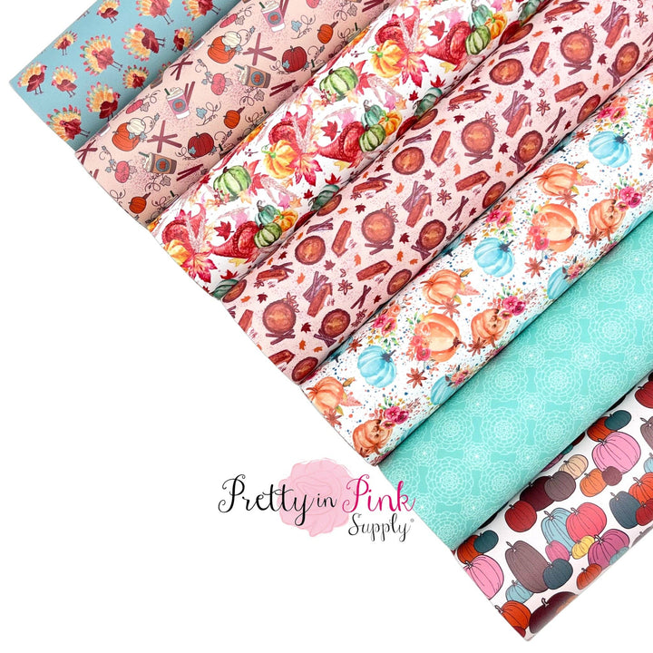 Autumn Harvest Prints | Faux Leather Fabric Sheets