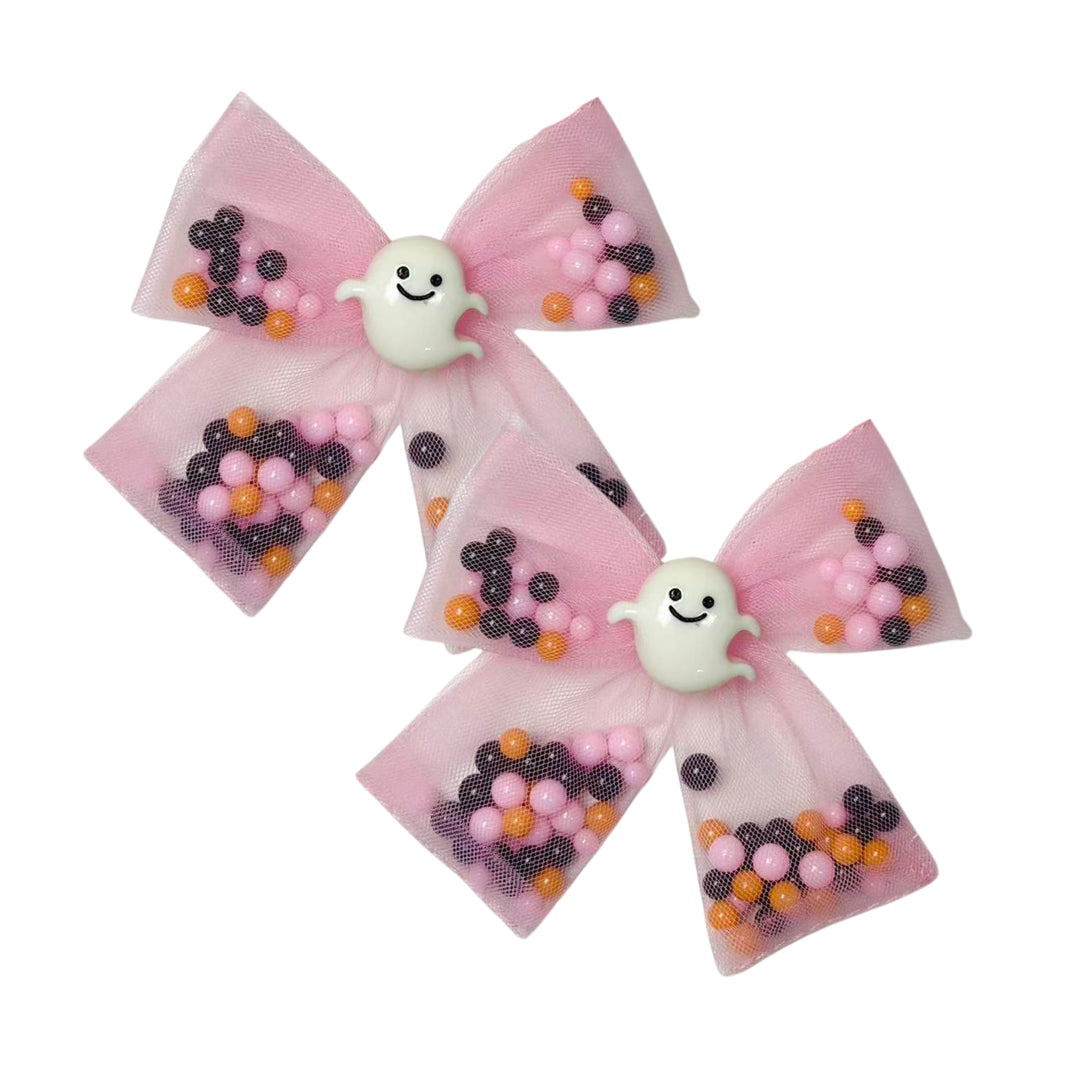 Spooky Shakers Pink Bow w/ Clip (Set of 2)