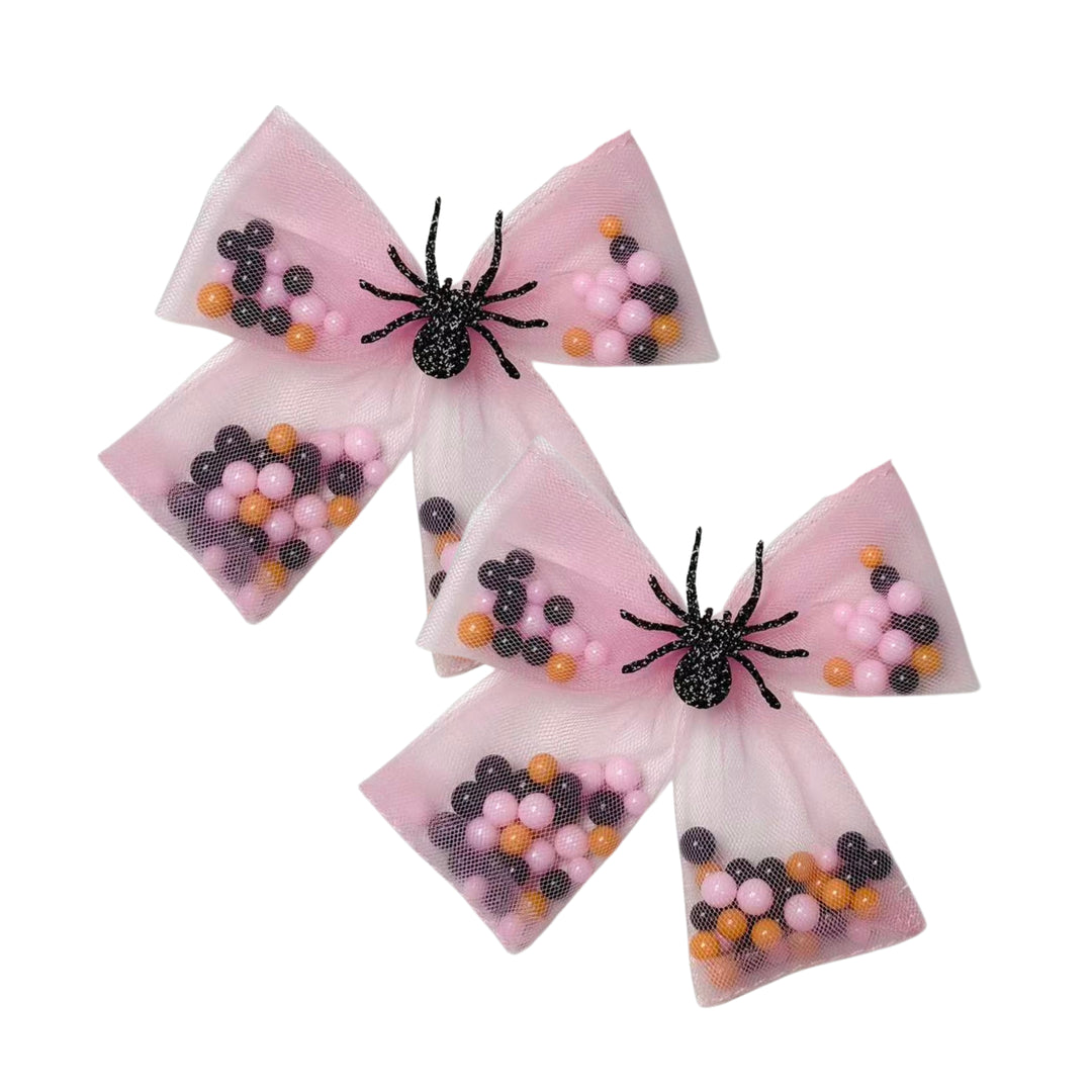 Spooky Shakers Pink Bow w/ Clip (Set of 2)