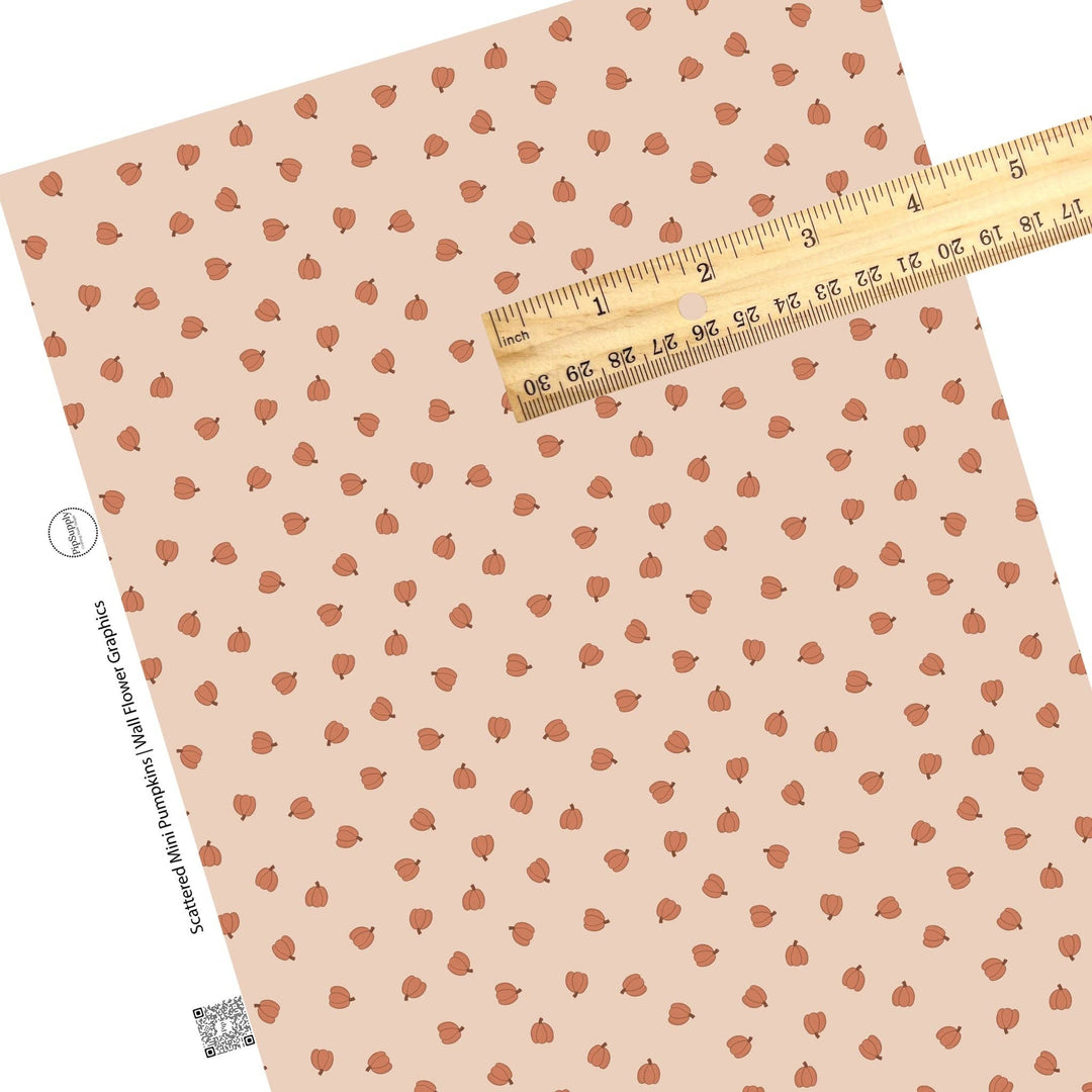 Scattered Mini Pumpkins Faux Leather Sheets