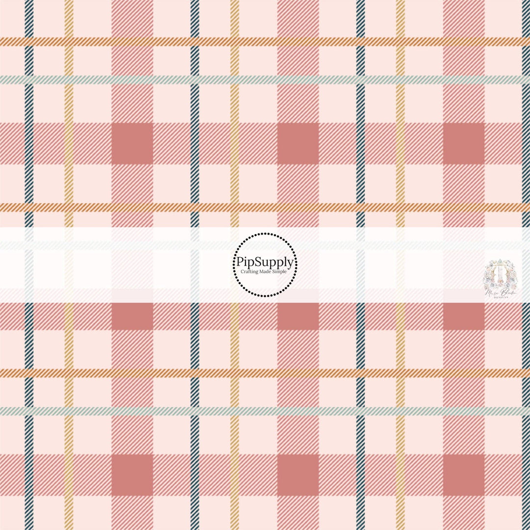 Back to School Gingham Rose Hair Bow Strips