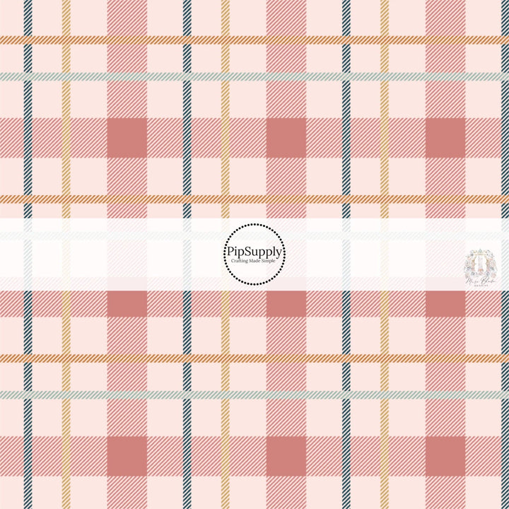 Back to School Gingham Rose Hair Bow Strips