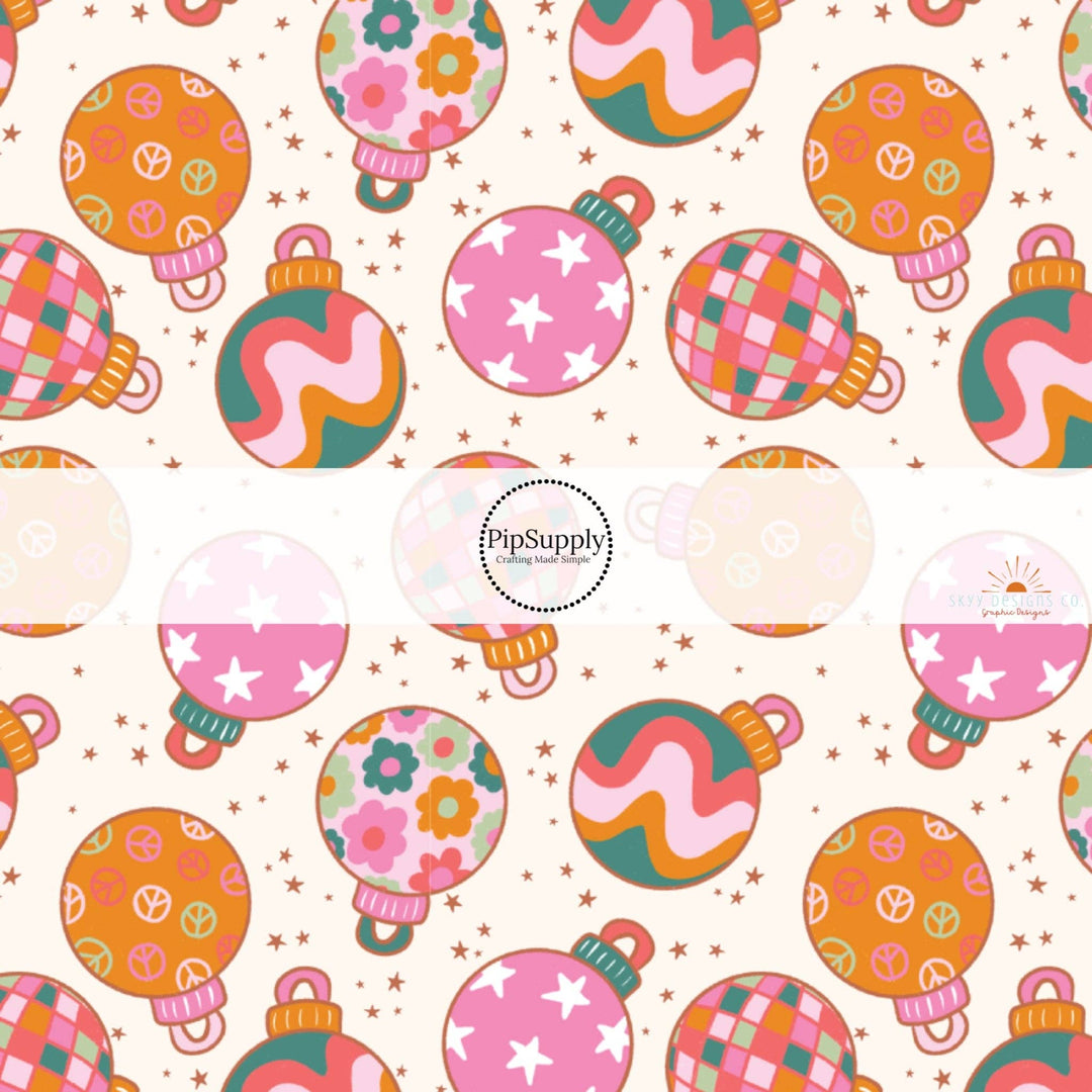 Disco Ornaments Hair Bow Strips