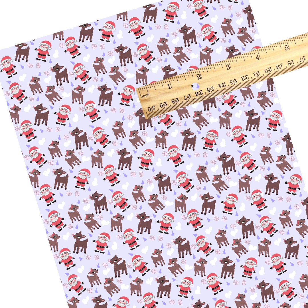 Santa’s Deer Friends Faux Leather Sheets