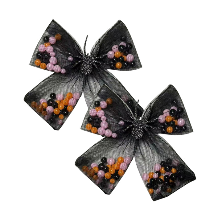 Spooky Shakers Black Bow w/ Clip (Set of 2)