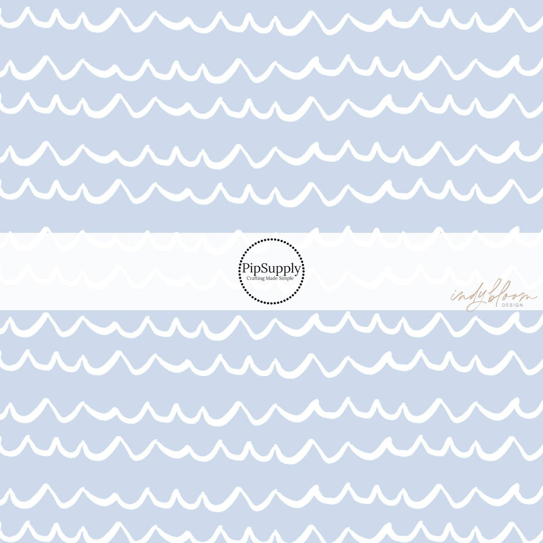 Periwinkle Sea Waves Hair Bow Strips
