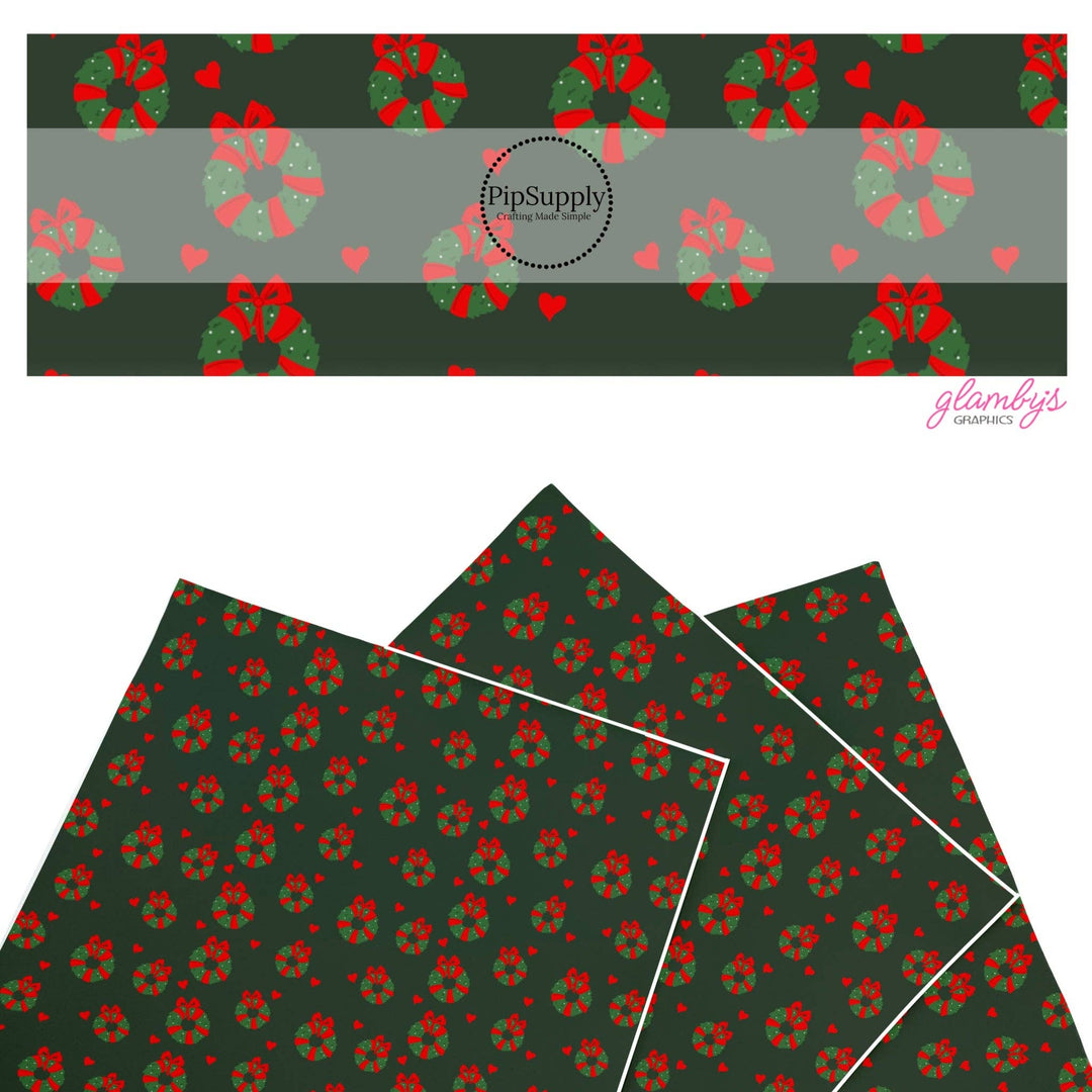 Bow Wreaths Faux Leather Sheets