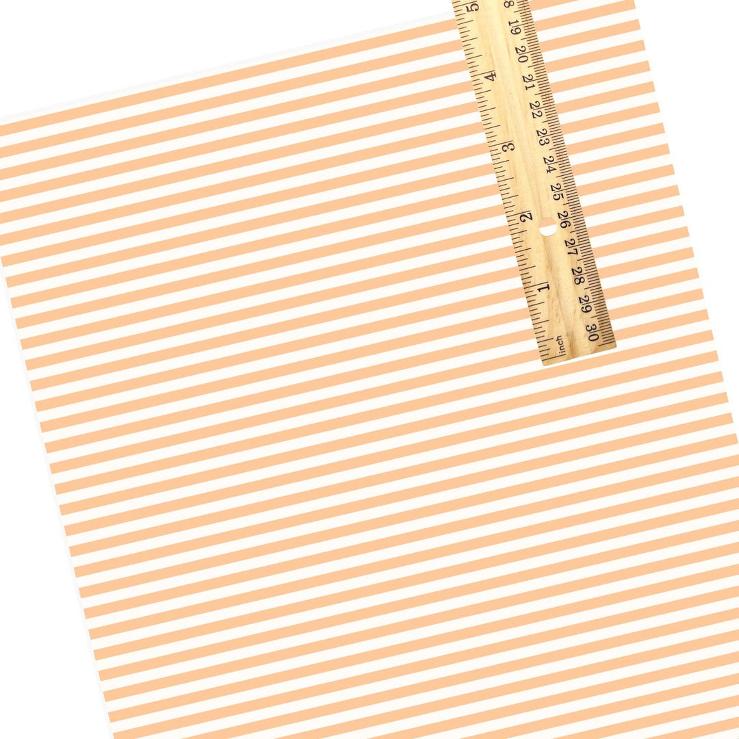 Cream Peach Retro Stripe Faux Leather Sheets
