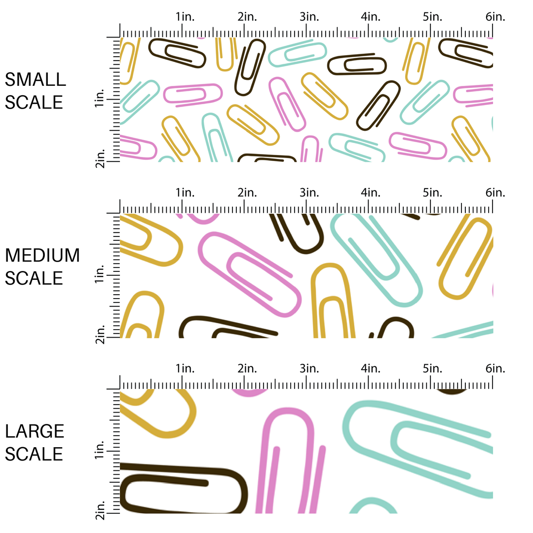 Multi Paper Clips with Purple Fabric By The Yard